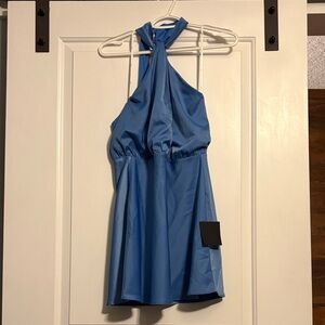 Lulu's Sky Blue Satin Dress